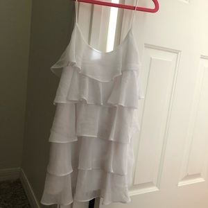 White ruffled tank top